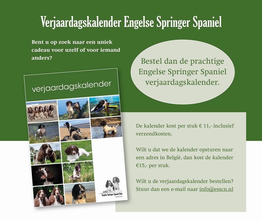 Verjaardagskalender Engelse Springer SpaniÃ«l